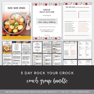 Coach Group Bundle : 5 Day Rock Your Crock Challenge - Crockpot Meal Plan - Crockpot Dinners - Coach - Challenge Group - Done For You