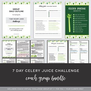 Coach Group Bundle : 7 Day Celery Juice Challenge - Juicing Challenge - Cleanse - Detox - Celery Meal Plan - Challenge Group - Done For You