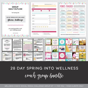 Coach Group Bundle : 28 Day Spring into Wellness - Spring Wellness - Spring Fitness Challenge - Challenge Group - Coach Group Done For You