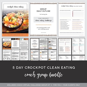 Coach Group Bundle : 5 Day Crockpot Challenge - Crockpot Meal Plan - Crockpot Dinners - Beginner Challenge - Challenge Group - Done For You