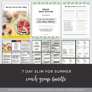Coach Group Bundle : 7 Day Slim for Summer Clean Eating Challenge - Challenge Group - Clean Eating Meal Plan - Coach Group Done For You