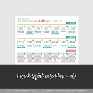 Calendario squat di 14 giorni + addominali (USO PERSONALE)