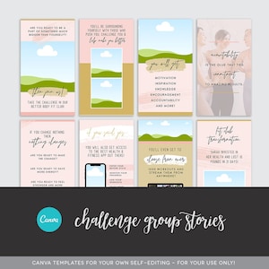 CANVA What is a Challenge Group Stories - Coach Story Images - Fit Club Story Template - Bootcamp Story Images - Accountability Group Story