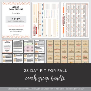 Coach Group Bundle : 28 Day Fit for Fall Fitness Challenge - Fall Challenge Group - Fall Workout Challenge - Coach Group Done for You