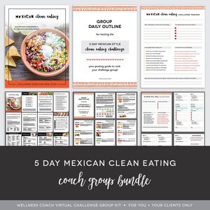 Coach Group Bundle : 5 Day Mexican Style Clean Eating Challenge - Healthy Meal Plan - Clean Mexican Food - Challenge Group - Done For You