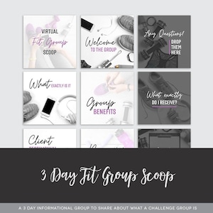 Coach Group Bundle : 3 Day Fit Group Scoop - What is a Challenge Group 411 Group -  Virtual Group Info Group - BB Coach - Done For You