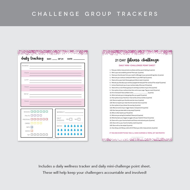 Coach Group Bundle : Pink 21 Day Fitness Challenge Challenge Group Workout Challenge Challenge Group Guide Coach Done For You image 2