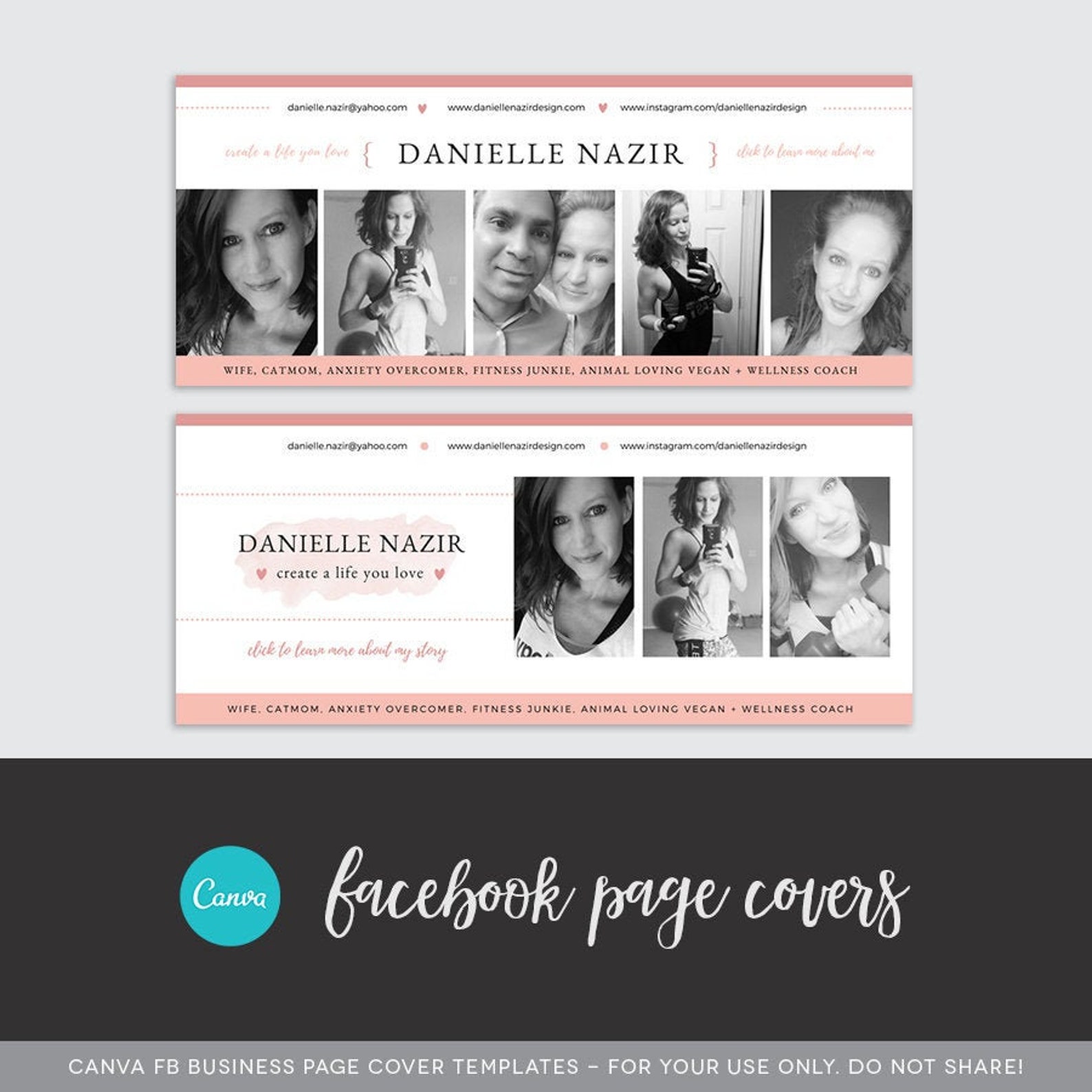 CANVA Matte Rose Gold Facebook Covers Coach Facebook Cover Etsy