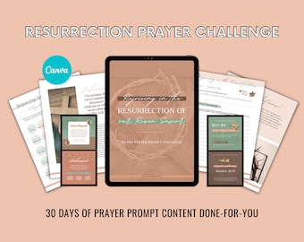 30 Day Resurrection Prayer Prompt Journal Challenge, Crucifixion Easter Celebration, Scripture Calendar, Religious Journaling Faith-based
