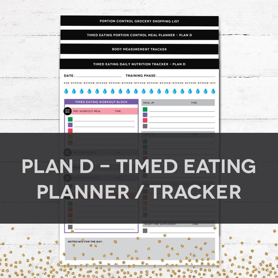 timed eating planner tracker plan d etsy