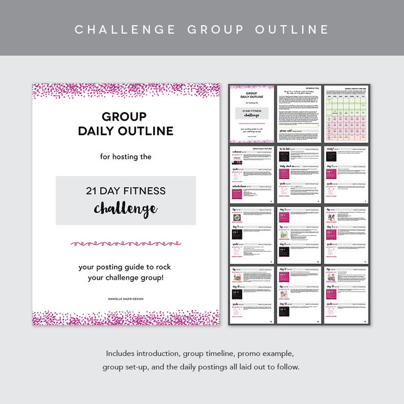 Coach Group Bundle : Pink 21 Day Fitness Challenge Challenge Group Workout Challenge Challenge Group Guide Coach Done For You image 5