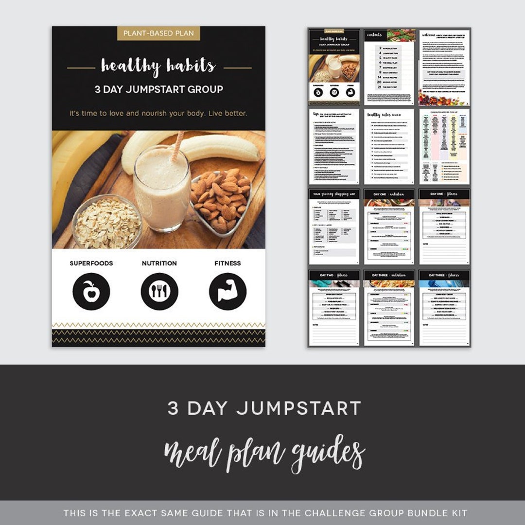 3 Day Jumpstart Meal Plans Clean Eating Meal Plans Healthy - Etsy
