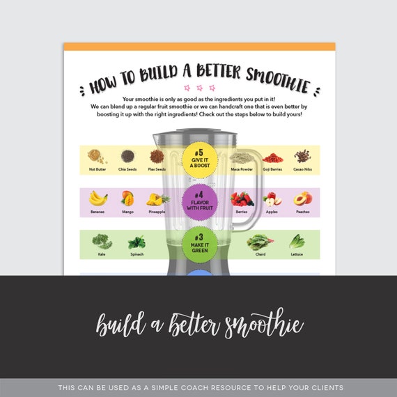 Build a Better Smoothie Sheet  Build a Better Shake