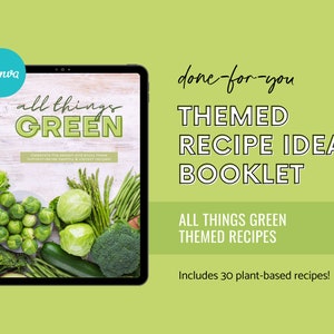 All Things Green Recipes Guide, Spring Green Recipes, Tasty Smoothie Recipes, Plant-based Recipes, Vegan eBook, Coach Canva Recipe Template
