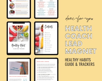 Gesunde Habit Anleitung & Tracker, Gesunde Habit Tracker, Gesunde Gewohnheiten Anleitung, Bessere Gewohnheiten aufbauen, Done for You Coach Content Anleitung