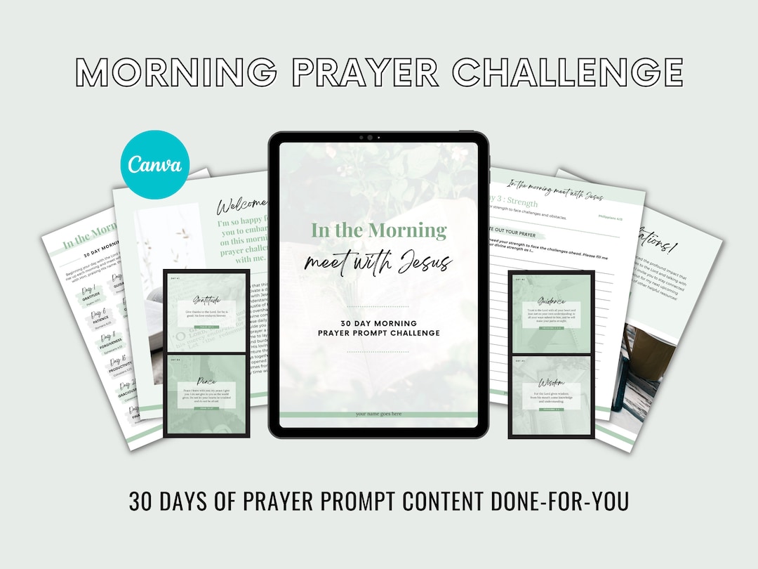 30 Day Morning Prayer Prompt Journal Challenge, Prayer Journaling ...