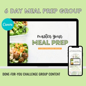 6 Day Master Your Meal Prep, Meal Prepping Challenge Done for You, Meal Planning Group, Meal Plan & Prep, Coach Content Social Media