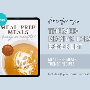 Meal Prep Meals Ready In Minutes Guide, Quick & Easy Recipes, Tasty Healthy Menu, Plant-based Recipes, Vegan eBook, Coach Canva Template