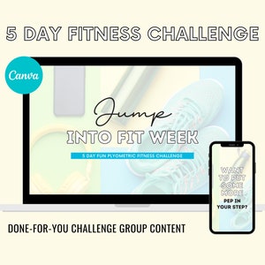 5 Day Jump into Fit Week, 5 Day Fitness Challenge, Plyometrics Challenge, Conversion Challenge, Fitness Challenge Group Guide, Coach Content