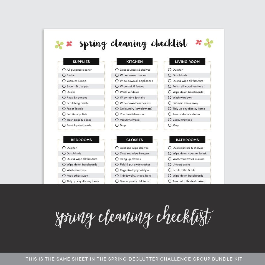 spring cleaning check list
