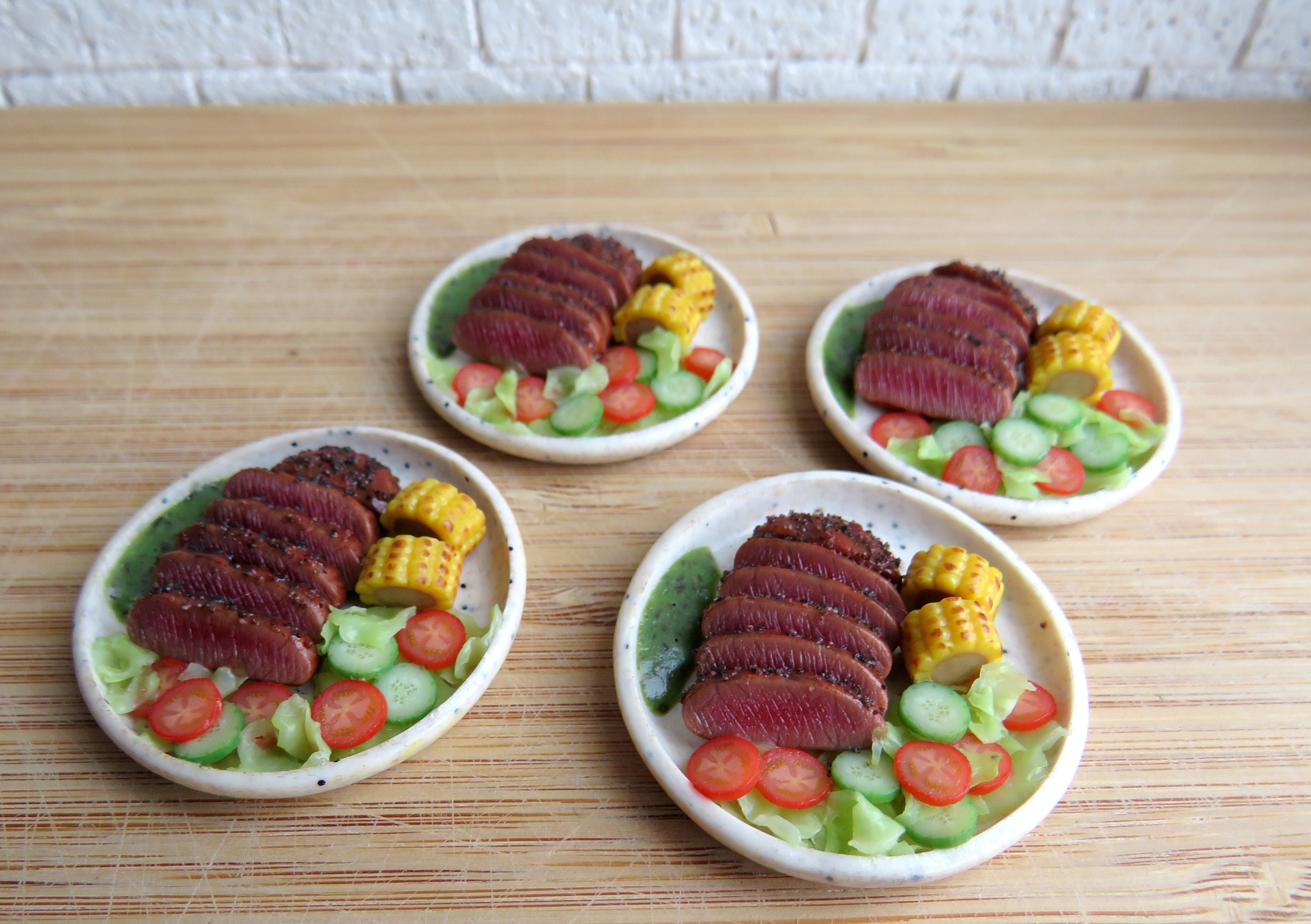 Barbie Puppenhaus Miniatur Essen gebratenes Steak für Barbie | Etsy