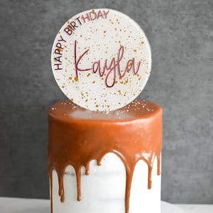 Personalized Acrylic Cake Topper | Happy Birthday Cake topper | Birthday Cake Decoration | Custom Name Acrylic Cake Topper | Birthday Decor