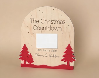 Personalized Wood and Acrylic Christmas Countdown Sign