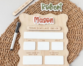 Wooden Interchangeable Acrylic Name/ First and Last Day of School Sign
