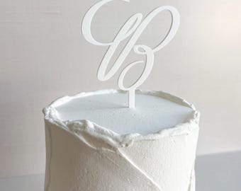 Acrylic Initial Wedding Cake Topper | Monogram Wedding | Bridal Shower Decor