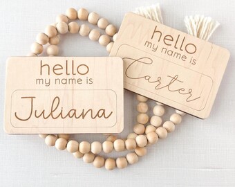 Hello My Name Is Birth Announcement Sign | Engraved Hospital Baby Sign