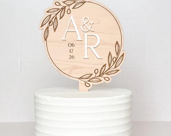 Couples Initials Wooden Wedding Cake Topper | Rusting Wedding Decor