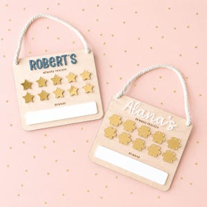 Personalized Kids Reward Chart | Wooden Behavior Tracker