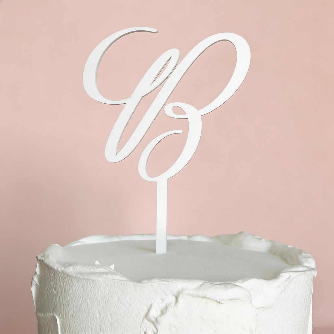 Custom Acrylic Wedding Cake Topper Monogram Letter Design - Etsy