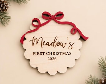 Baby First Christmas Sign | Personalized Wood and Acrylic Keepsake