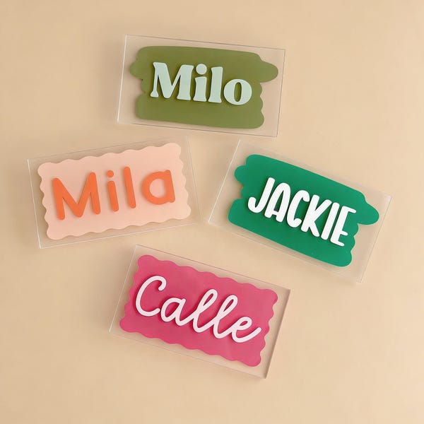 Custom Acrylic Name Magnet | Personalized Locker or Fridge Tag