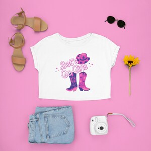 Let&#39;s Go Girls Crop Top, Girls Trip Crop Top, Bachelorette Crop Top, Vacation Crop Top, Cowgirl Shirt, Nashville Shirt, Country Music Shirt