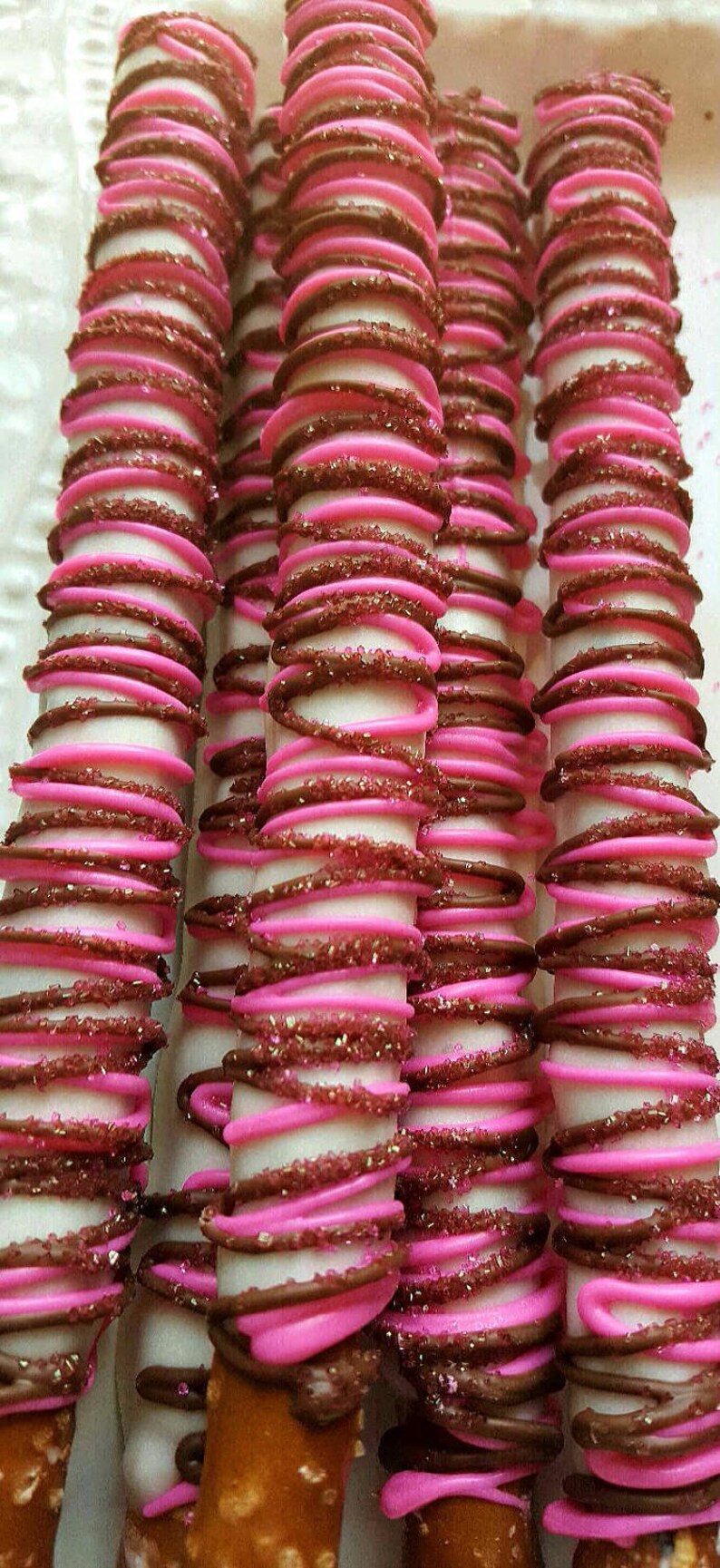 Gourmet White Chocolate Covered Pretzels Rods Party Favor Etsy
