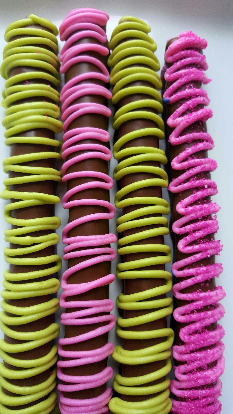 Gourmet Chocolate Covered Pretzels Baby Shower Its A Girl Etsy Gourmet Chocolate Covered Pretzels Baby Shower Its A Girl Etsy