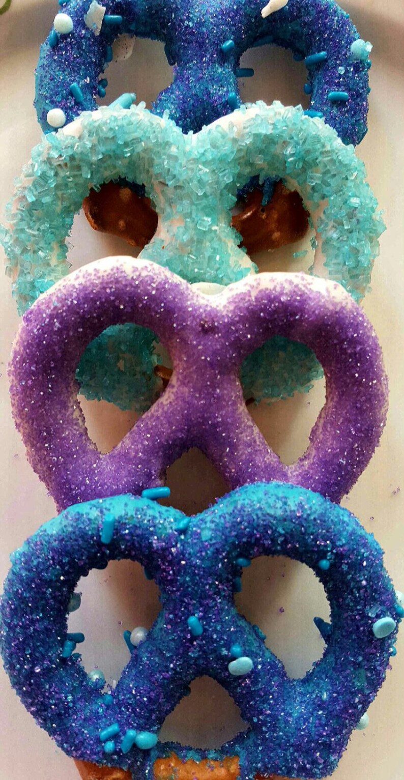 Frozen Inspired Chocolate Covered Pretzels Purples Teal Etsy