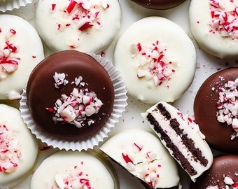 Holiday Christmas Chocolate Covered Peppermint Oreos!  Stocking Stuffer Elf Magic New Years Corporate Gifts!