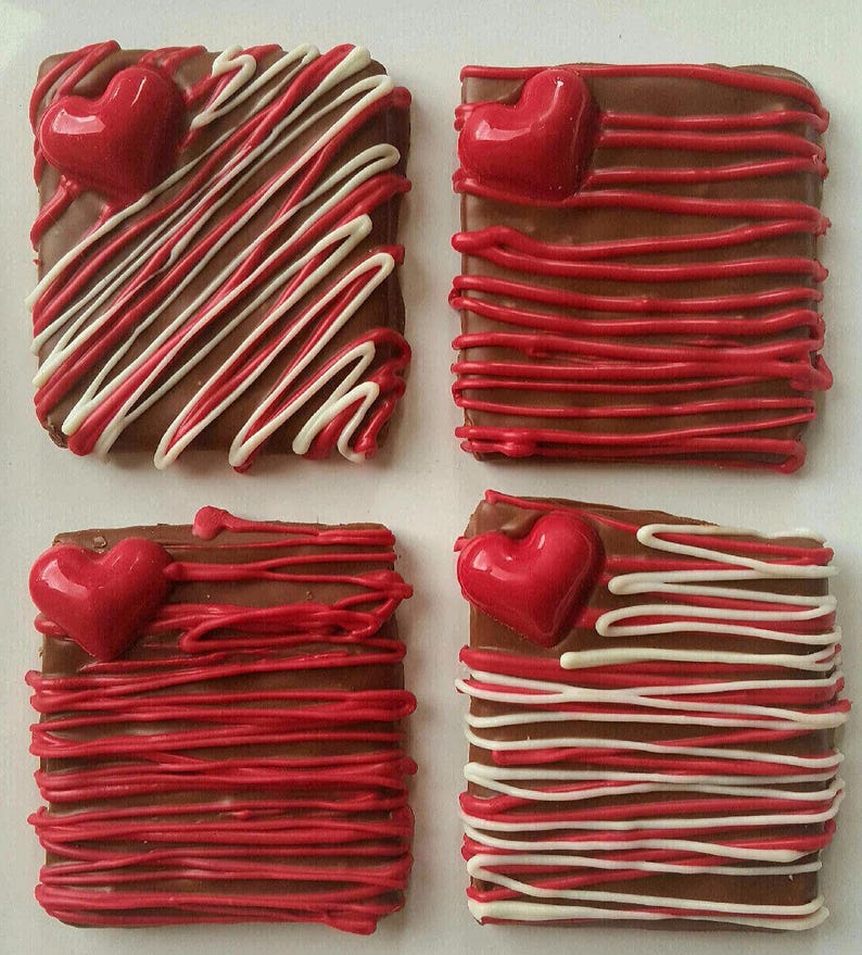 Valentines Day Gourmet Chocolate Covered Graham Crackers Etsy