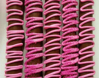 Gourmet Chocolate Covered Pretzels Baby Shower Its a Girl Princess party Favors Boxed Gift Mothers Day Bridal Wedding Corporate Custom Gifts