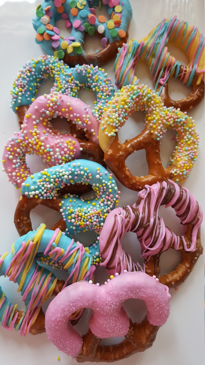 Easter Chocolate Covered Pretzels Decorated in Milk and White Etsy