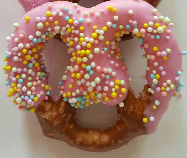 Chocolate Covered Pretzels Its a Girl Pink Baby Shower Etsy