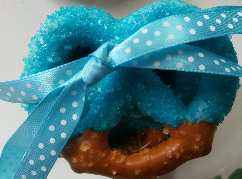 Chocolate Covered Bavarian Pretzels Teal Blue With Teal Etsy