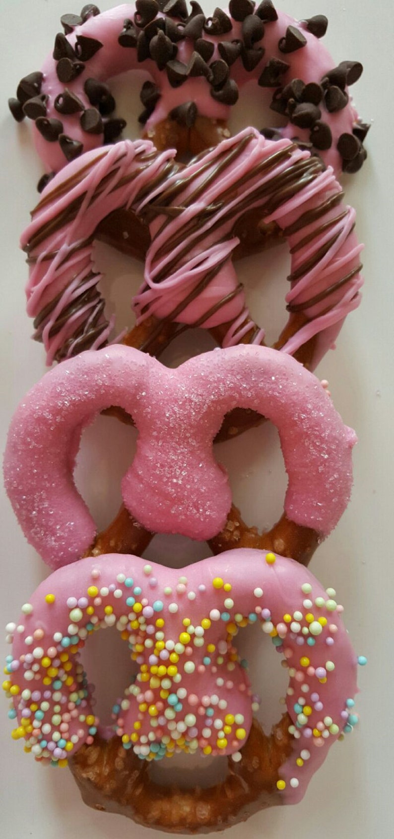 Chocolate Covered Pretzels Its a Girl Pink Baby Shower Etsy