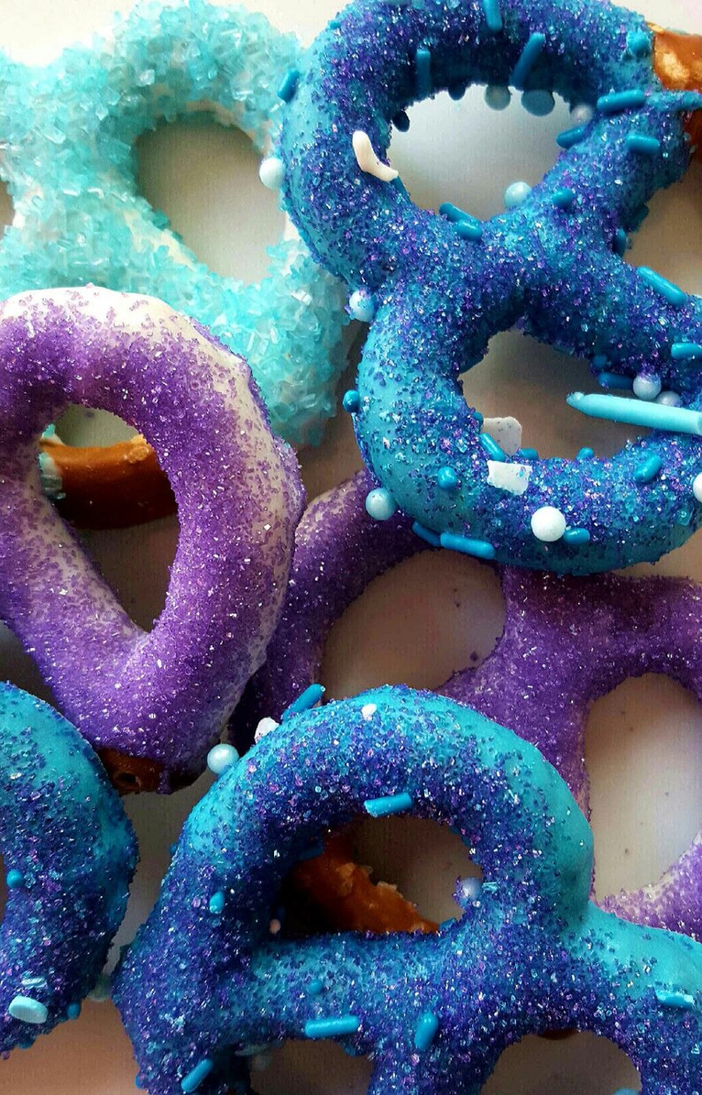 Frozen Inspired Chocolate Covered Pretzels Purples Teal Etsy