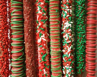 Gourmet Chocolate Covered Pretzels - Holiday Christmas Boxed Gift Sets! Custom Orders Welcome!  Corporate Boss Client Friend Family Gifts!