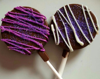 Milk Chocolate Covered Oreo Pops! Chocolate Drizzle Crystal Sugars!  Custom Orders Baby Shower, Bridal Shower, Birthday Party Favor