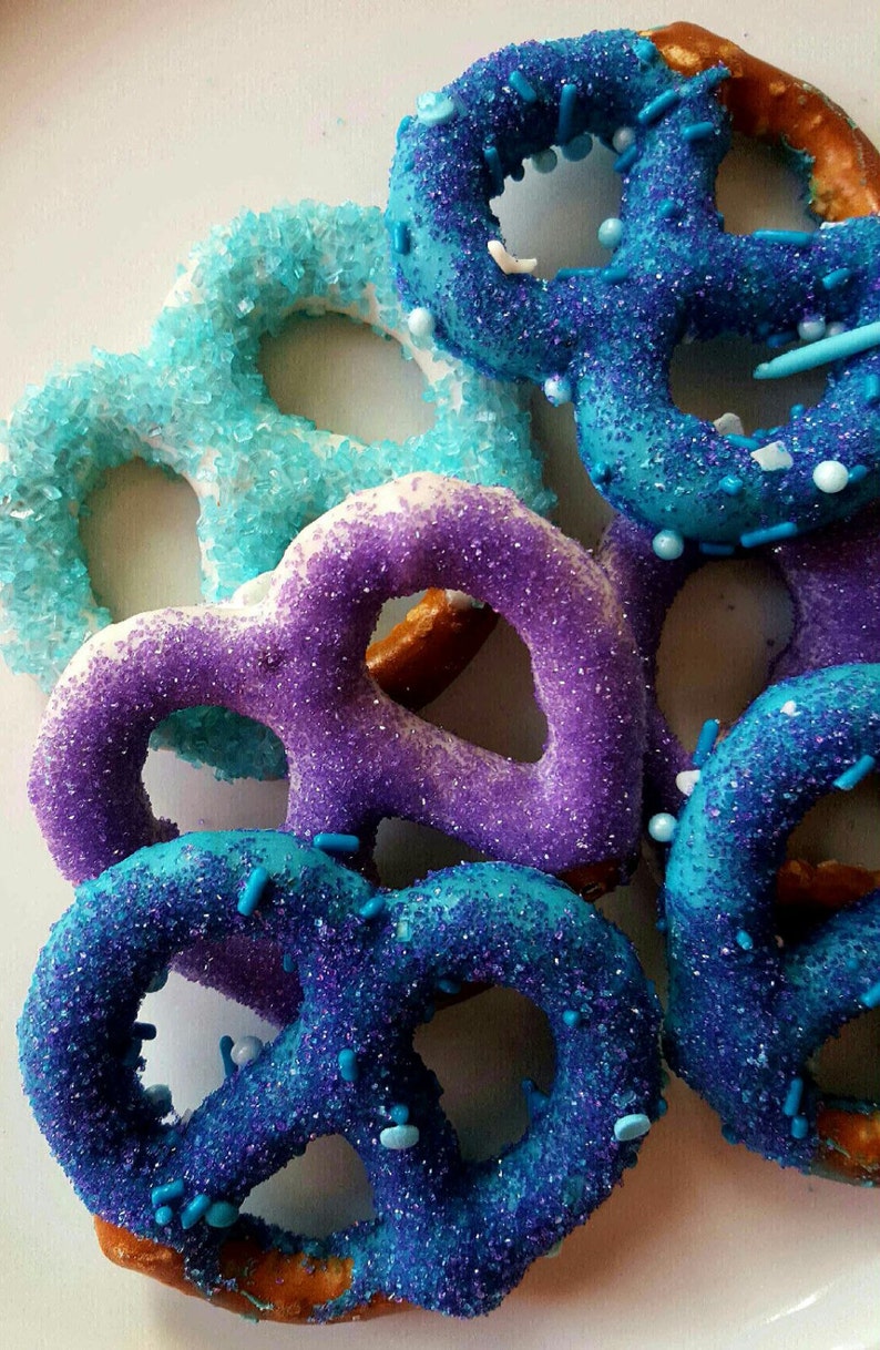 Frozen Inspired Chocolate Covered Pretzels Purples Teal Etsy